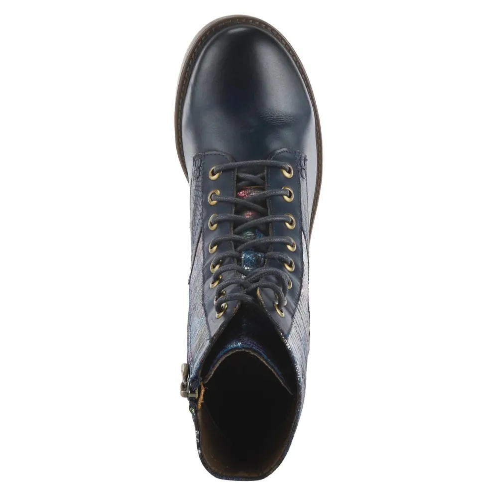 L'artiste By Spring Step Marty-Met Navy Multi Leather Boot (Women's)