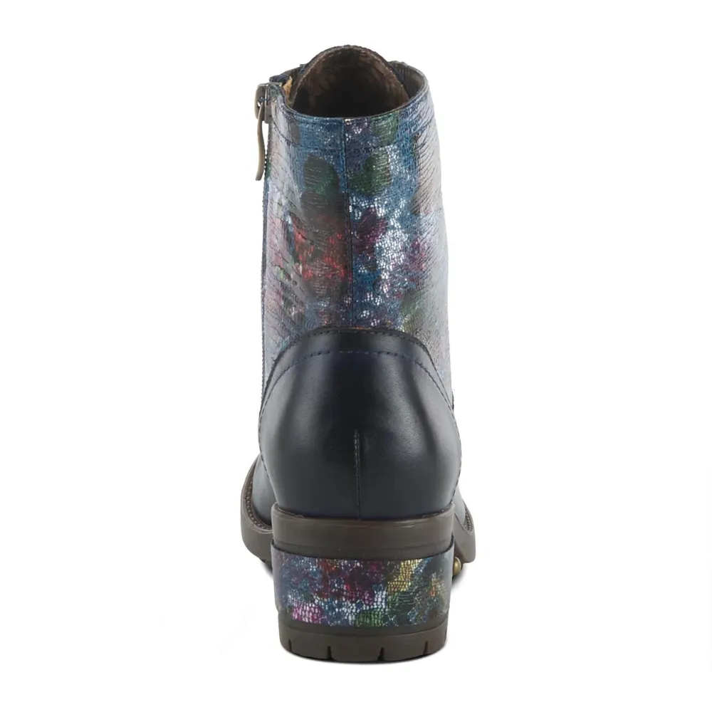 L'artiste By Spring Step Marty-Met Navy Multi Leather Boot (Women's)
