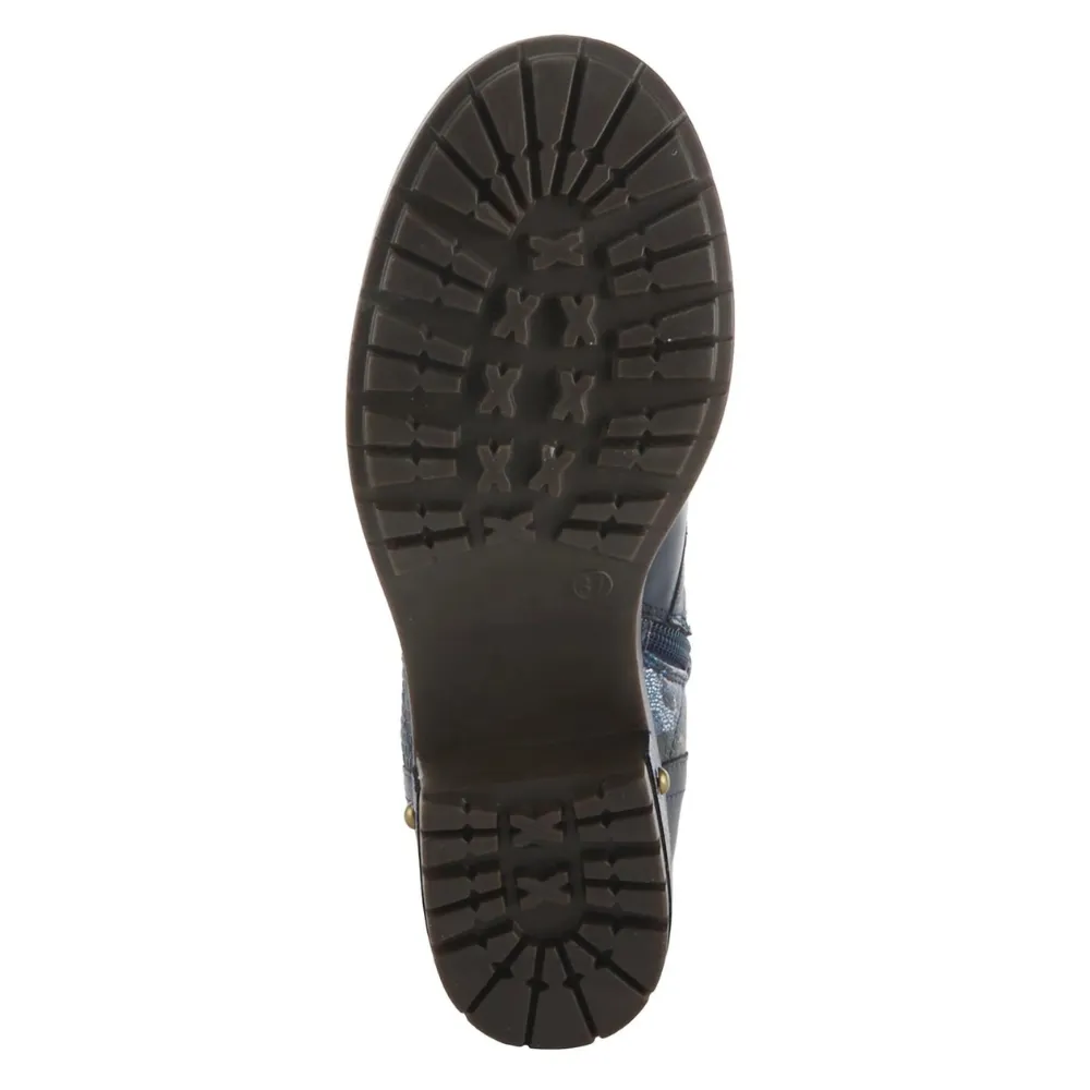 L'artiste By Spring Step Marty-Met Navy Multi Leather Boot (Women's)