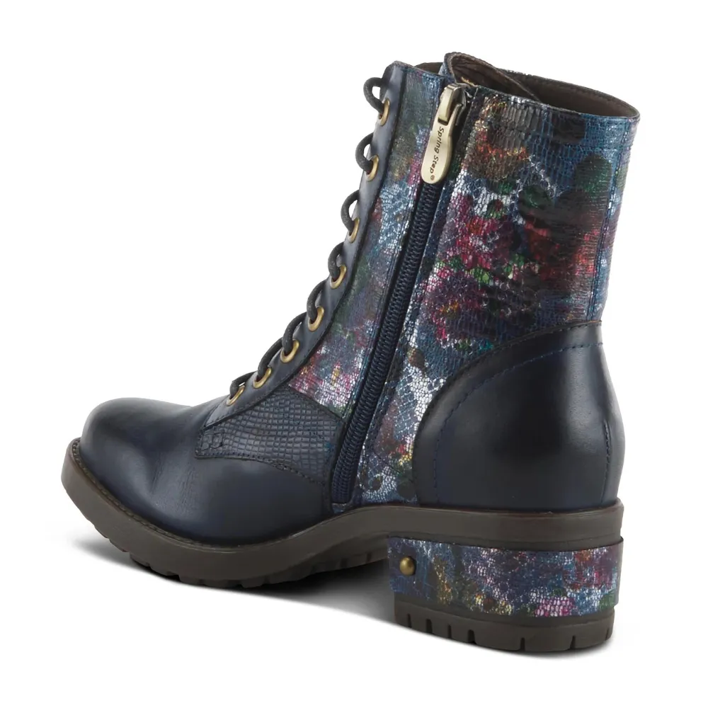 L'artiste By Spring Step Marty-Met Navy Multi Leather Boot (Women's)