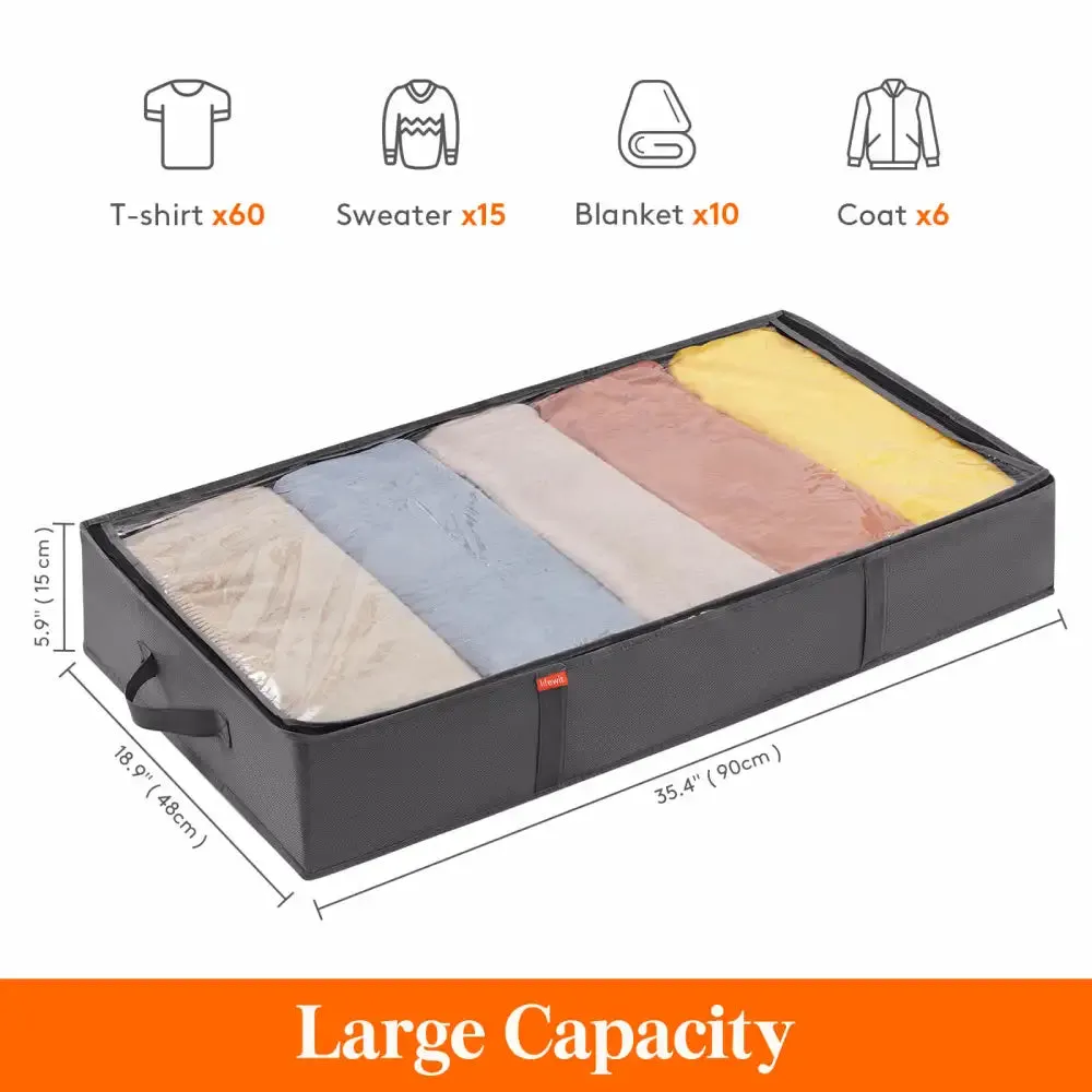 Lifewit Under Bed Storage Totes Bags, Low Profile Organizers, 2 Packs