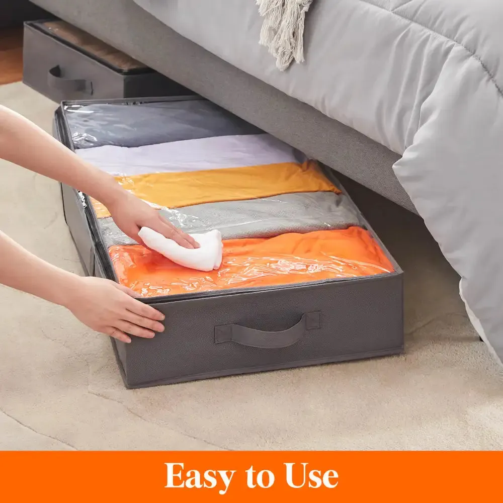 Lifewit Under Bed Storage Totes Bags, Low Profile Organizers, 2 Packs