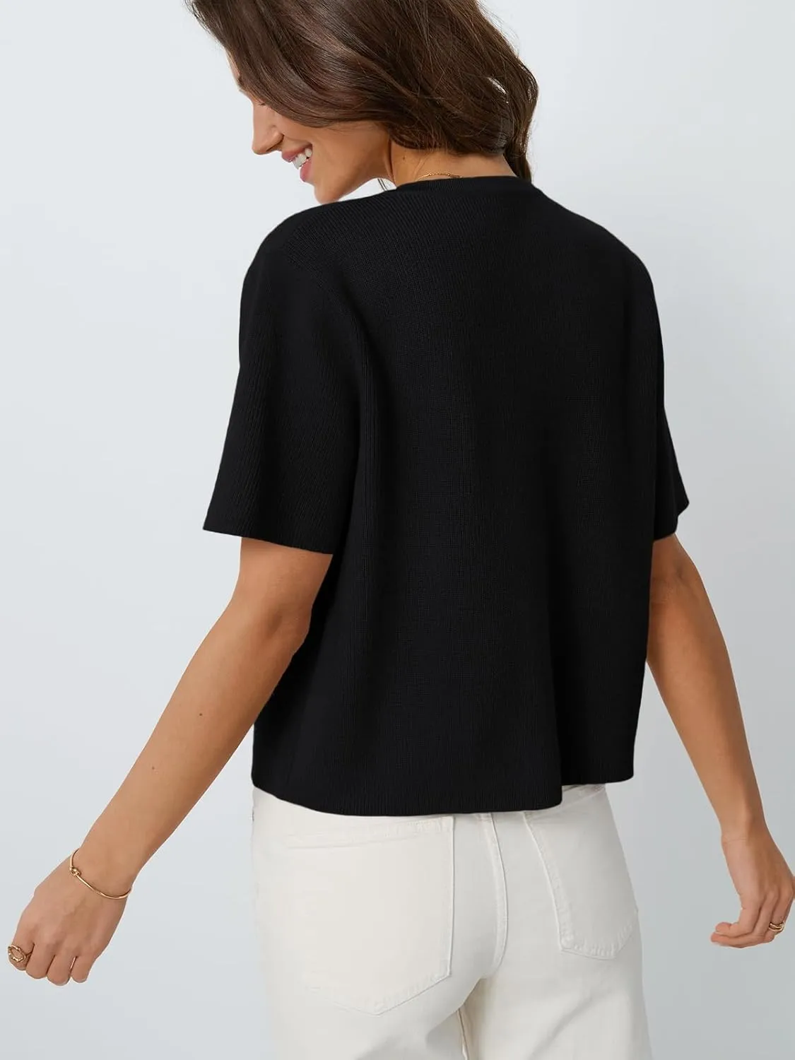 LILLUSORY Short Sleeve Cardigan Sweaters for Women 2025 Summer Cropped Button Up Sweater Tops Casual Shirt Y2K Outfits