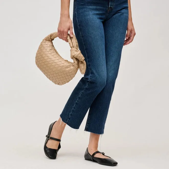 Lizbeth Woven Knot Clutch-Oatmilk