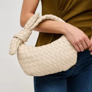 Lizbeth Woven Knot Clutch-Oatmilk