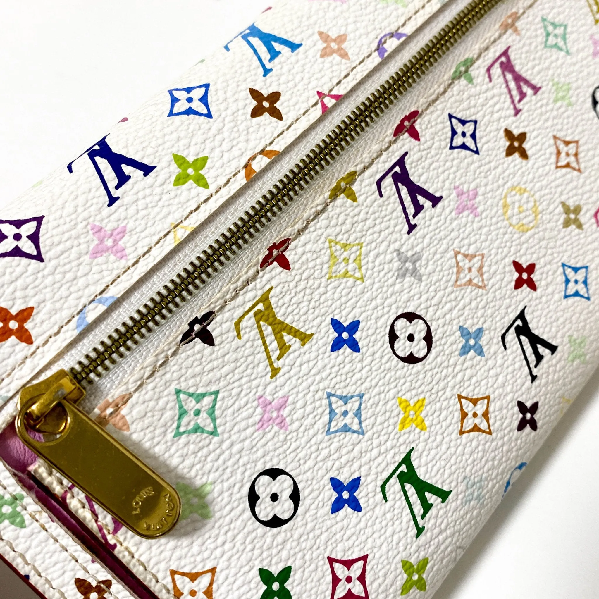 Louis Vuitton x Takashi Murakami Monogram Multicolour Portefeuille Eugenie Wallet Litche
