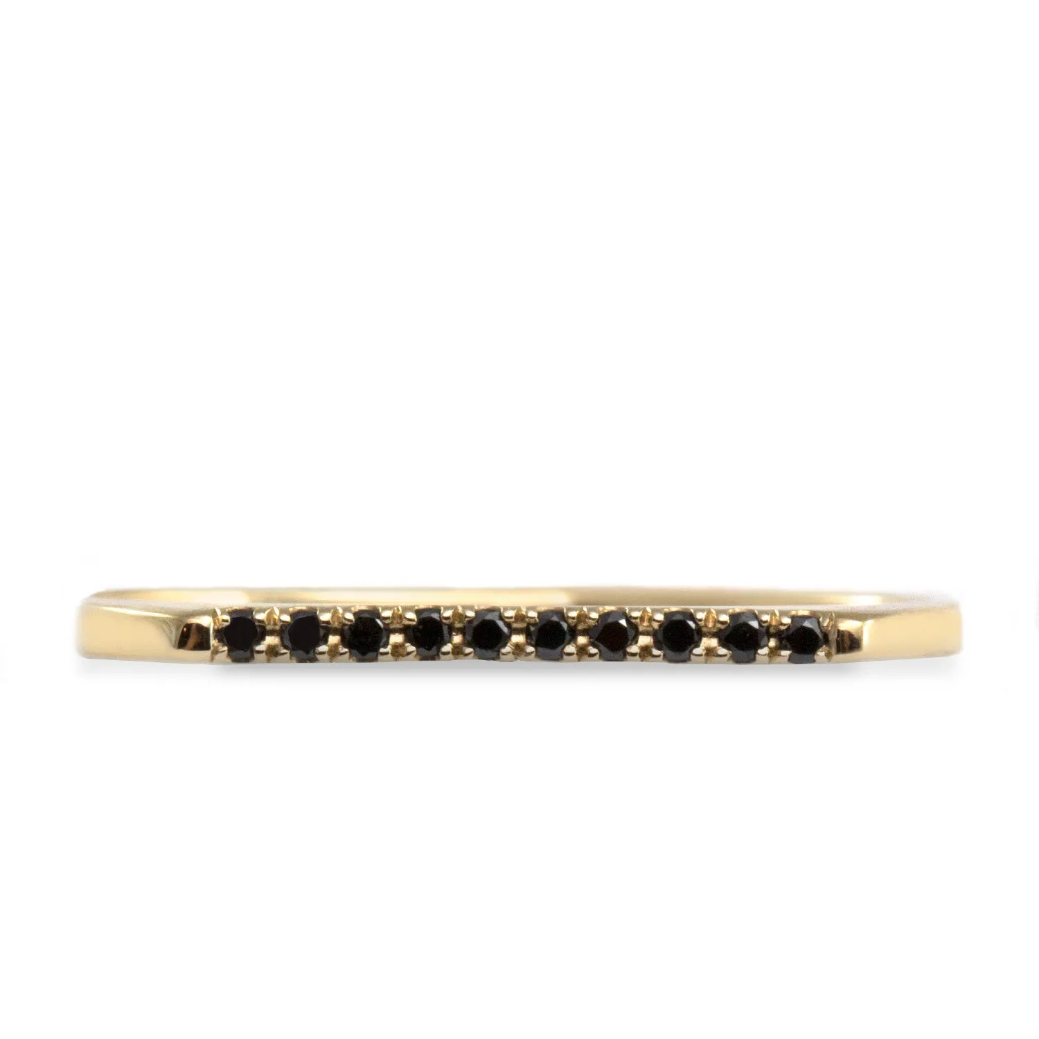 Miranda Encrusted Gold Ring Black Diamonds