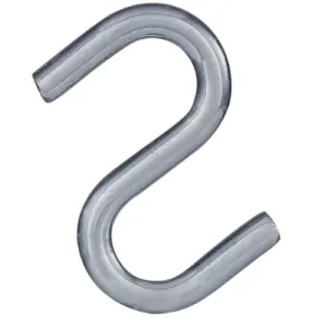 National N100-209 30-Pack of 1-1/2" Zinc Plated Steel Open S Hooks - Quantity of 5