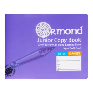 Ormond J10-B4 Durable Cover Junior Copy Book - Extra Wide Ruled - 40 Pages - Purple