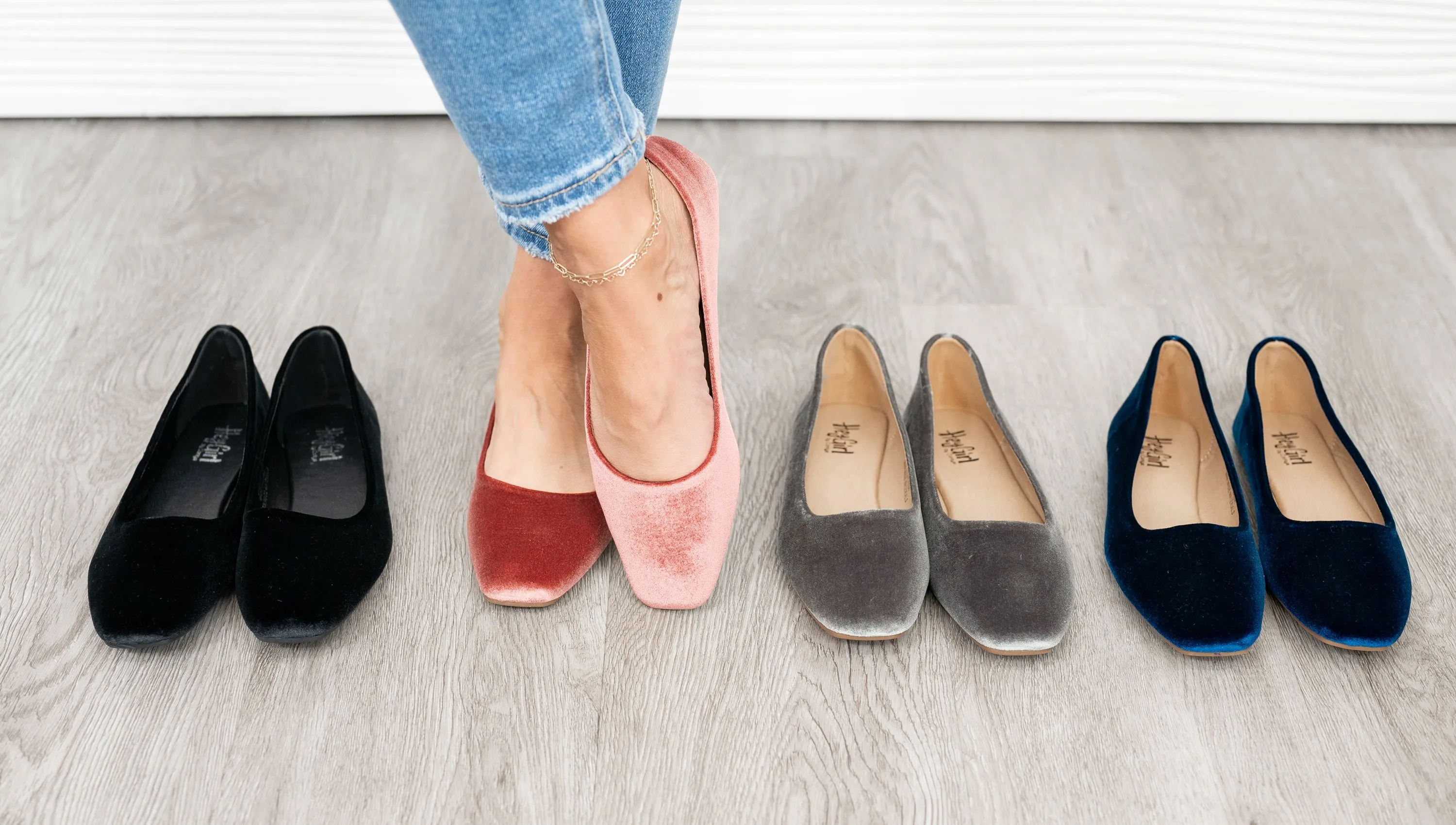 Over It Ballerina Flat - Sage Velvet