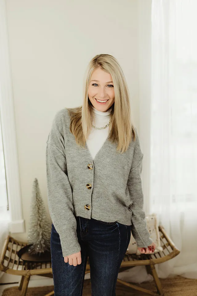 Oversized Melange Cardigan