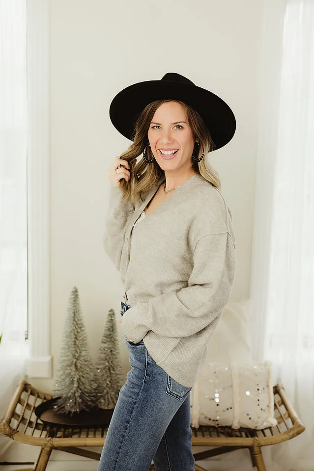 Oversized Melange Cardigan