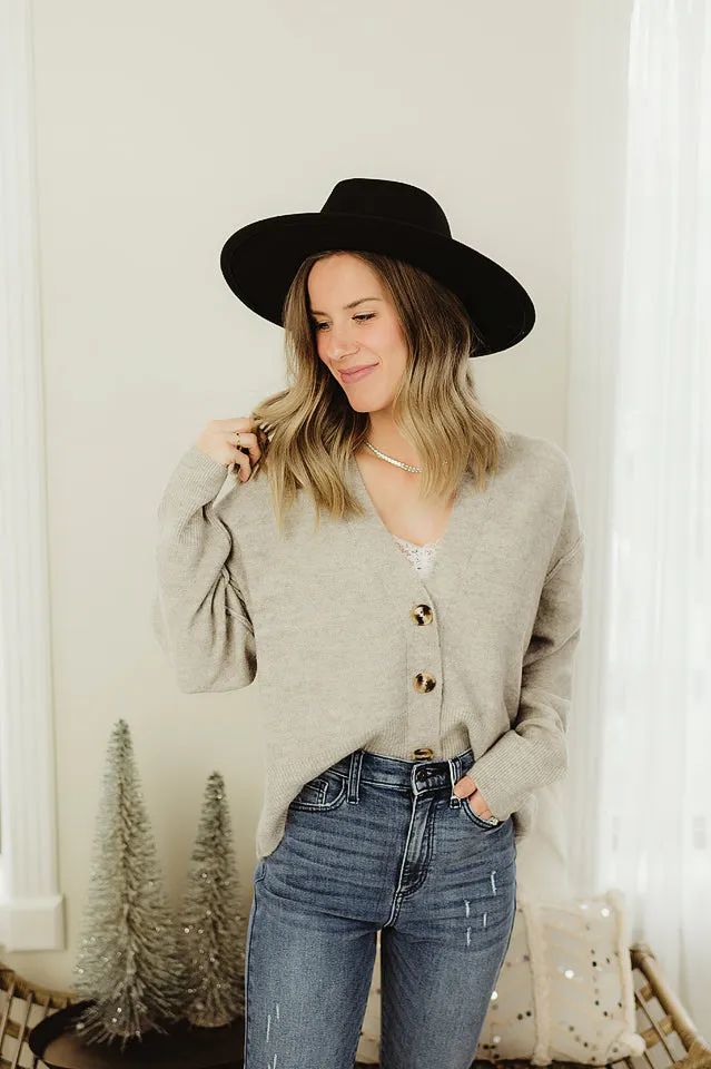 Oversized Melange Cardigan