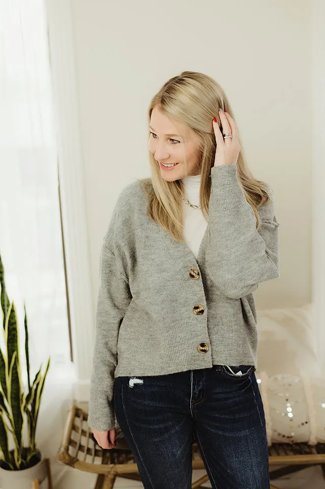 Oversized Melange Cardigan