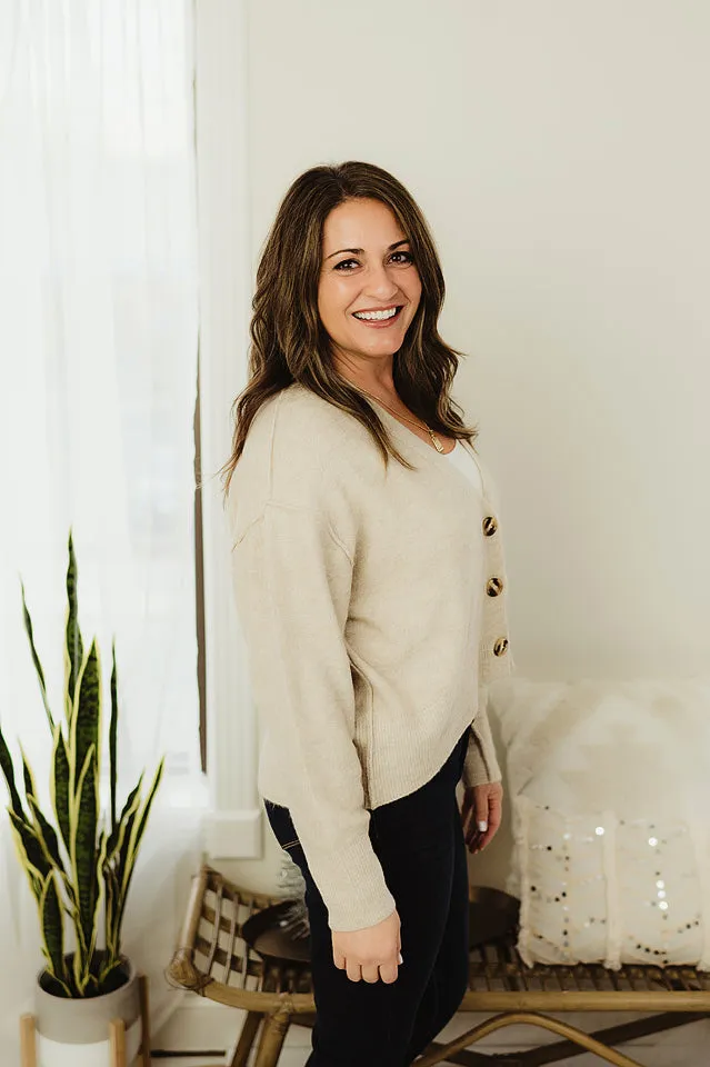 Oversized Melange Cardigan