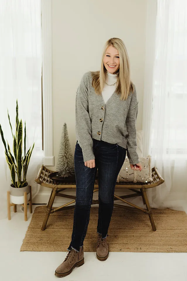 Oversized Melange Cardigan