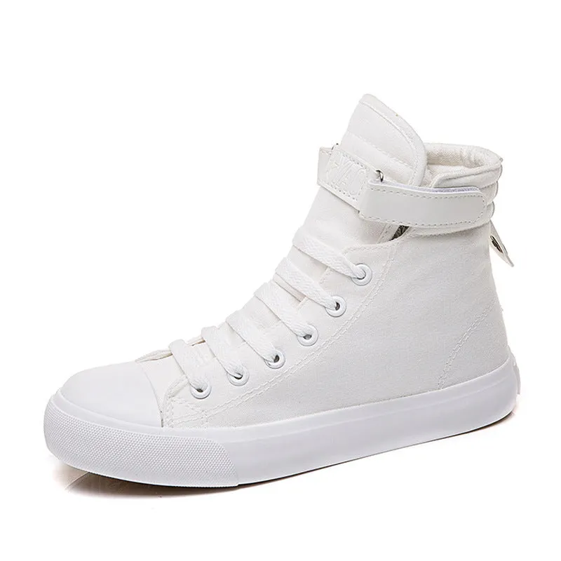 Patricia  High-Top Damen-Sneaker in Vollschwarz mit Klettverschluss