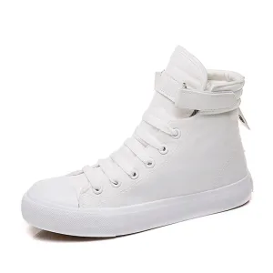 Patricia  High-Top Damen-Sneaker in Vollschwarz mit Klettverschluss