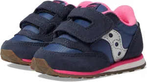 Saucony Kids Baby Jazz Hook & Loop Sneaker, Navy/Silver/Pink, 7 US Unisex Toddler