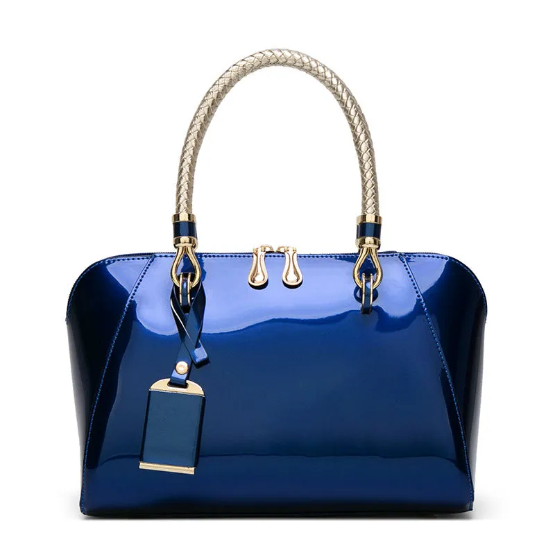 Shiny Patent Leather Shoulder Bag - GlamzLife