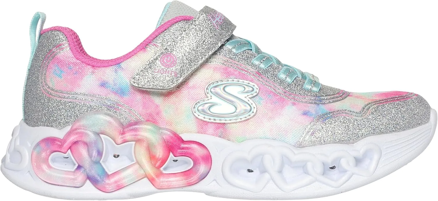 Skechers Unisex-Child Infinite Heart Lights-Color Sneaker