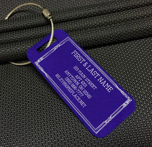 Small Custom Metal Travel Tag - Vintage Style