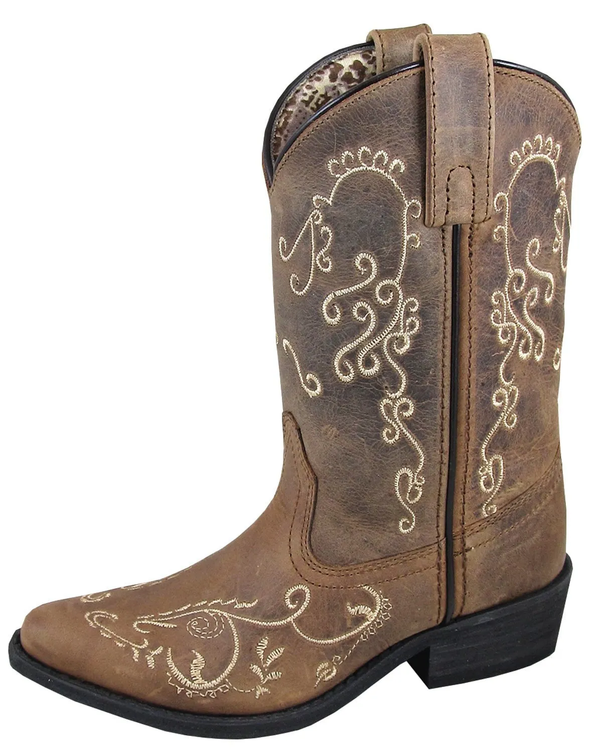 Smoky Mountain Youth Girls Jolene Brown Leather Cowboy Boots 4.5 D
