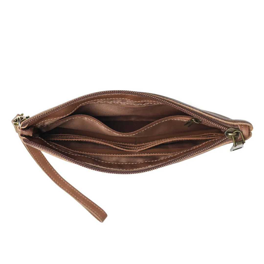 Snaffle Bit Clutch Bag, Brown