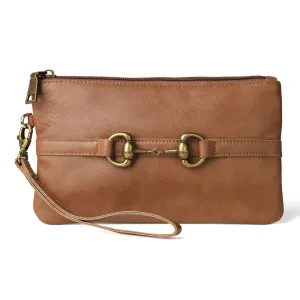 Snaffle Bit Clutch Bag, Brown