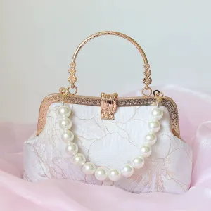Spring Bag Advanced Texture Niche Style Portable My Mom Handbag with Dress and Cheongsam National Style Bag