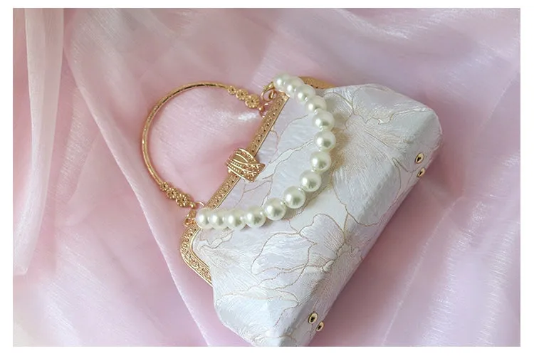 Spring Bag Advanced Texture Niche Style Portable My Mom Handbag with Dress and Cheongsam National Style Bag