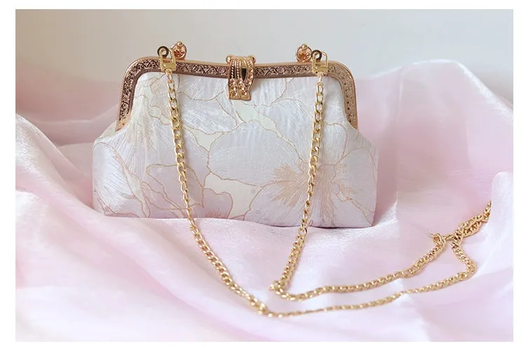 Spring Bag Advanced Texture Niche Style Portable My Mom Handbag with Dress and Cheongsam National Style Bag