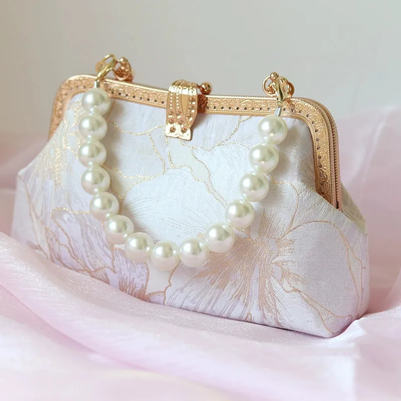 Spring Bag Advanced Texture Niche Style Portable My Mom Handbag with Dress and Cheongsam National Style Bag