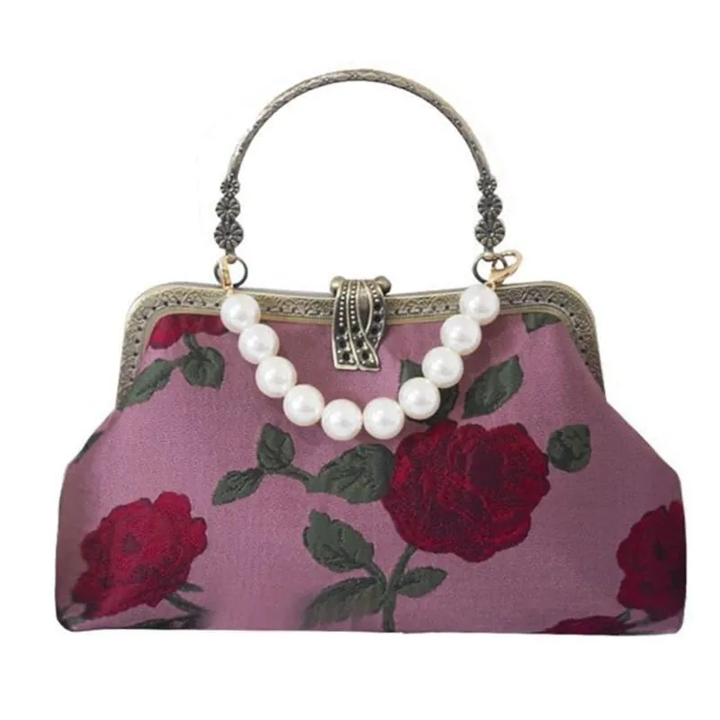 Spring Bag Advanced Texture Niche Style Portable My Mom Handbag with Dress and Cheongsam National Style Bag