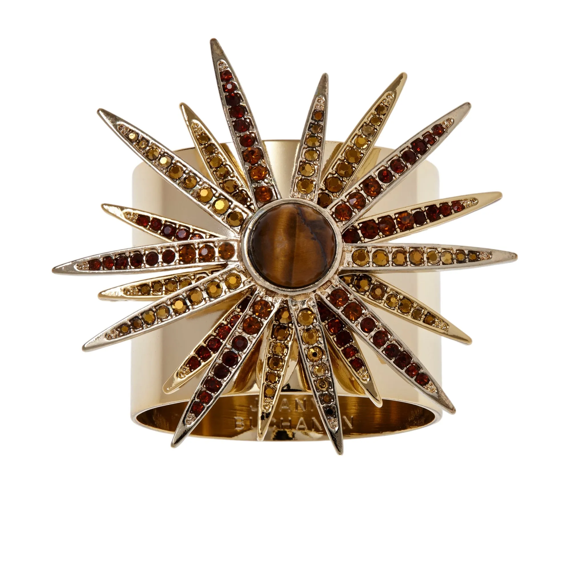 Starburst Napkin Rings, Topaz, Set of Two