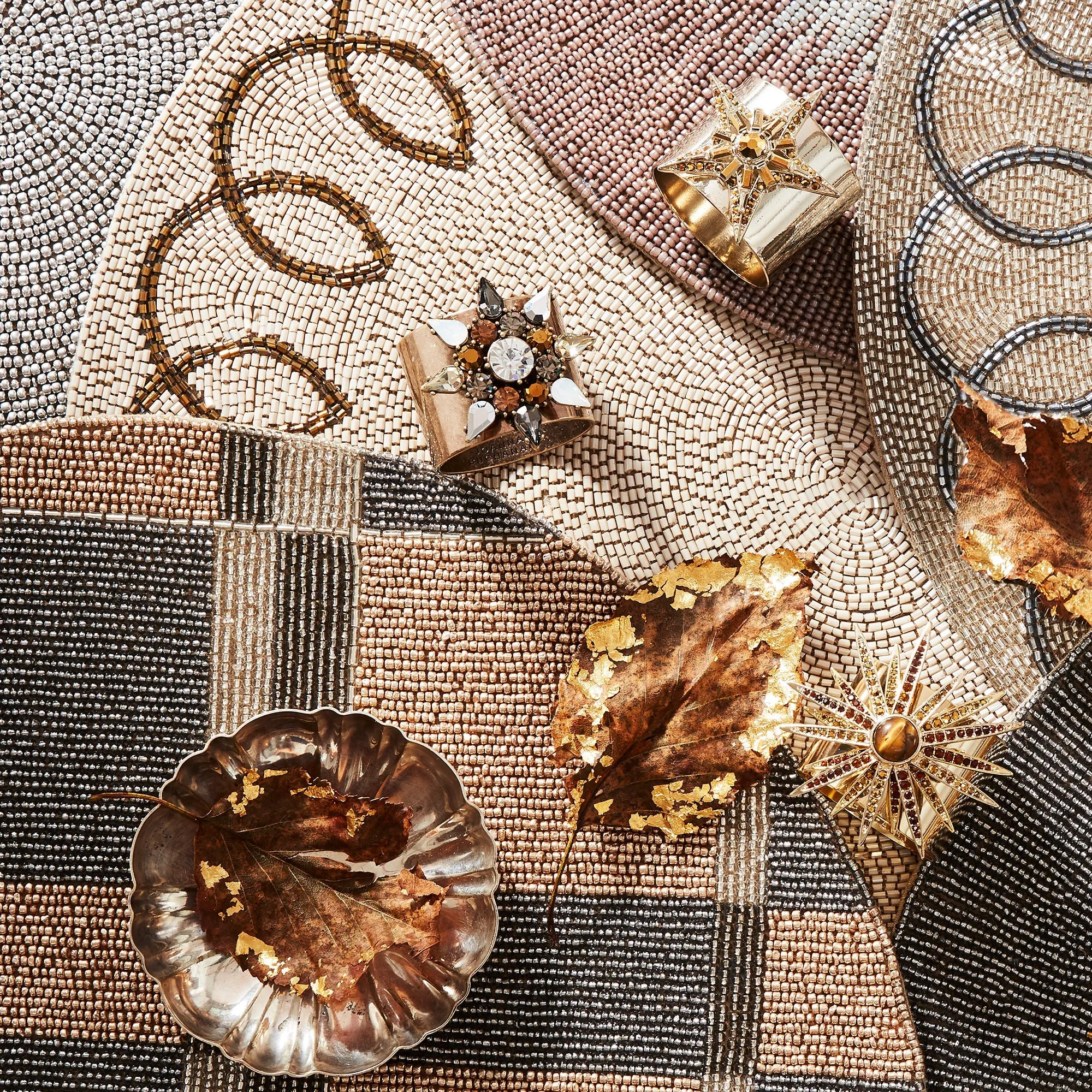 Starburst Napkin Rings, Topaz, Set of Two