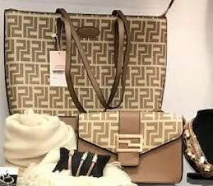 Sun Tartan style tote handbag