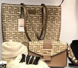 Sun Tartan style tote handbag