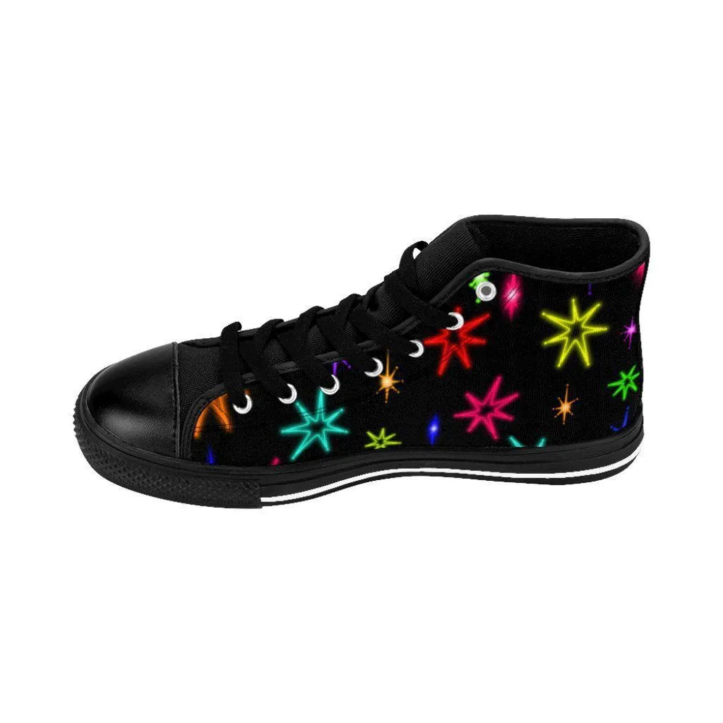 The Big Lebowski's Neon Stars Shoes | High-top sneakers