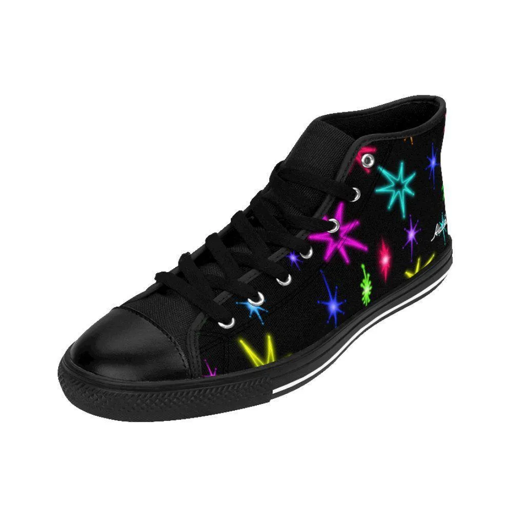The Big Lebowski's Neon Stars Shoes | High-top sneakers