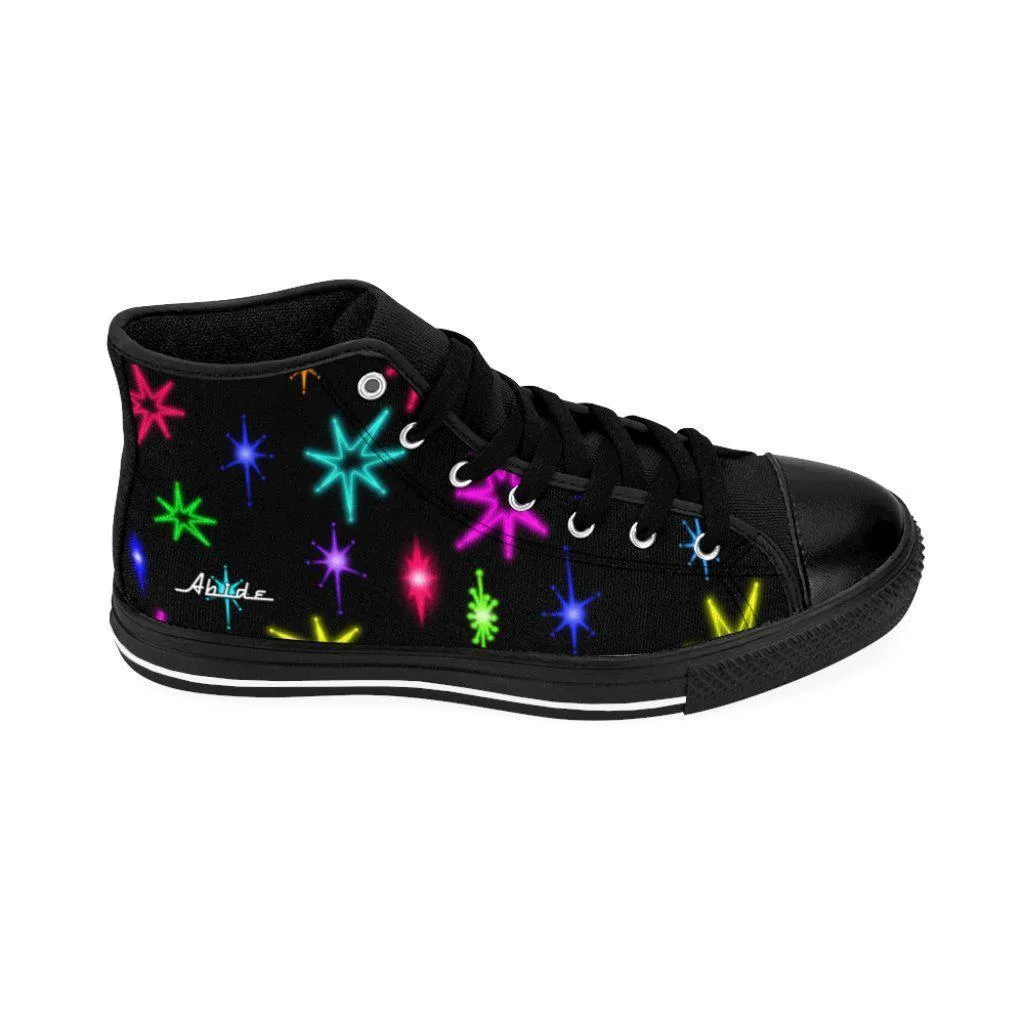 The Big Lebowski's Neon Stars Shoes | High-top sneakers