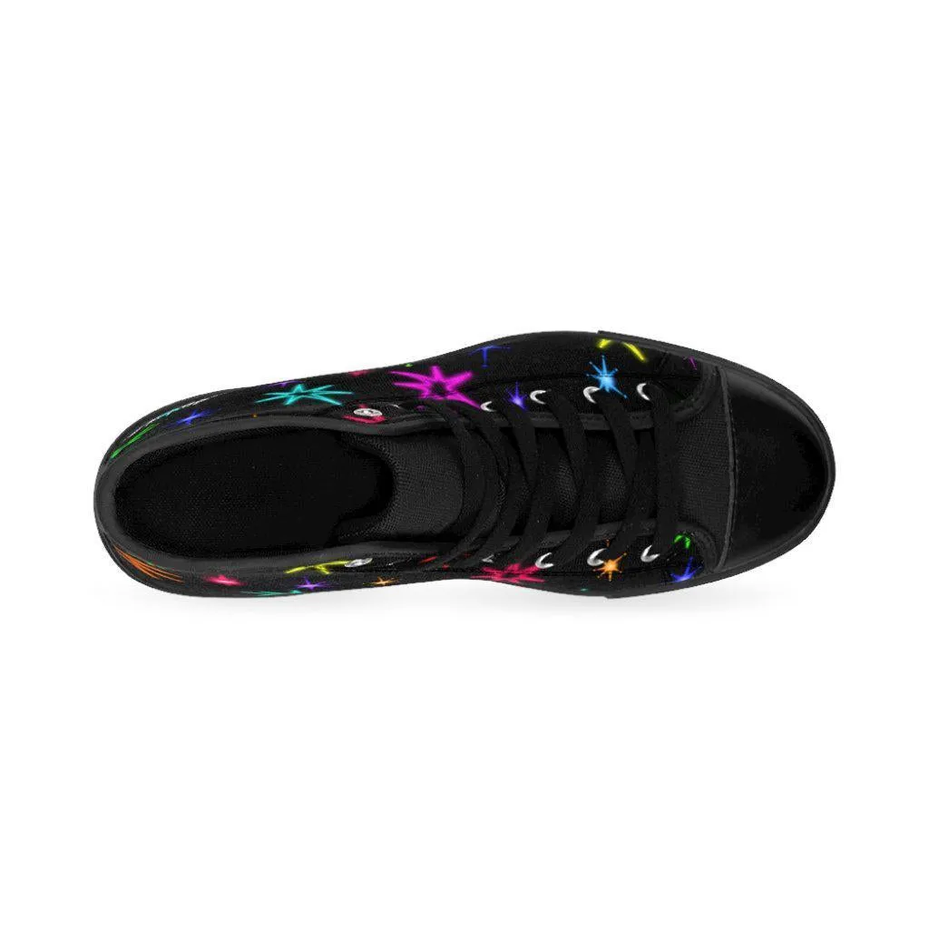 The Big Lebowski's Neon Stars Shoes | High-top sneakers