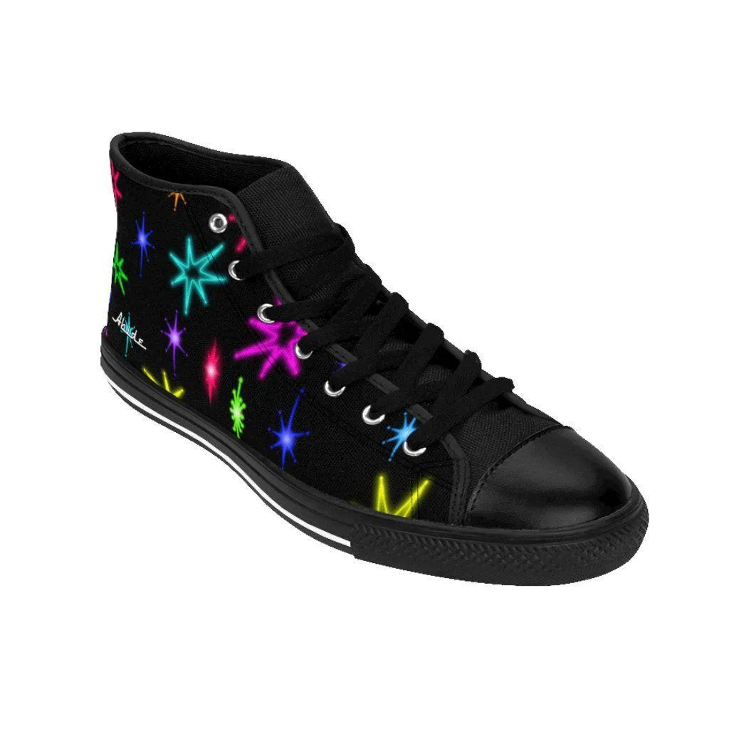 The Big Lebowski's Neon Stars Shoes | High-top sneakers