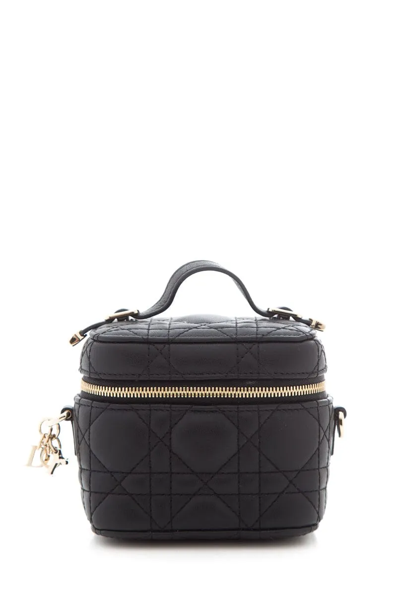 Trendy Inspired Dior Micro Lady Dior Vanity Case In Black Lambskin