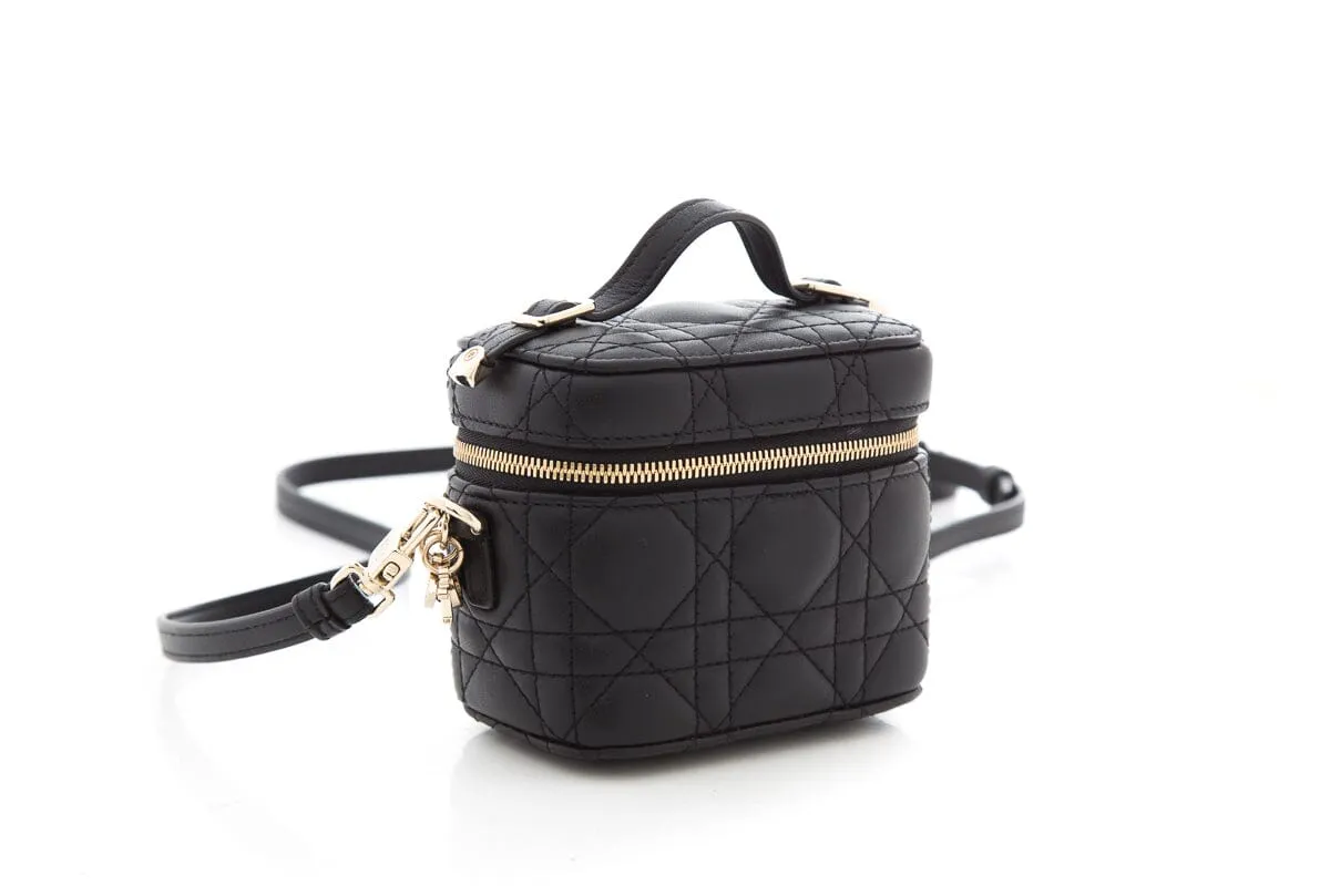 Trendy Inspired Dior Micro Lady Dior Vanity Case In Black Lambskin
