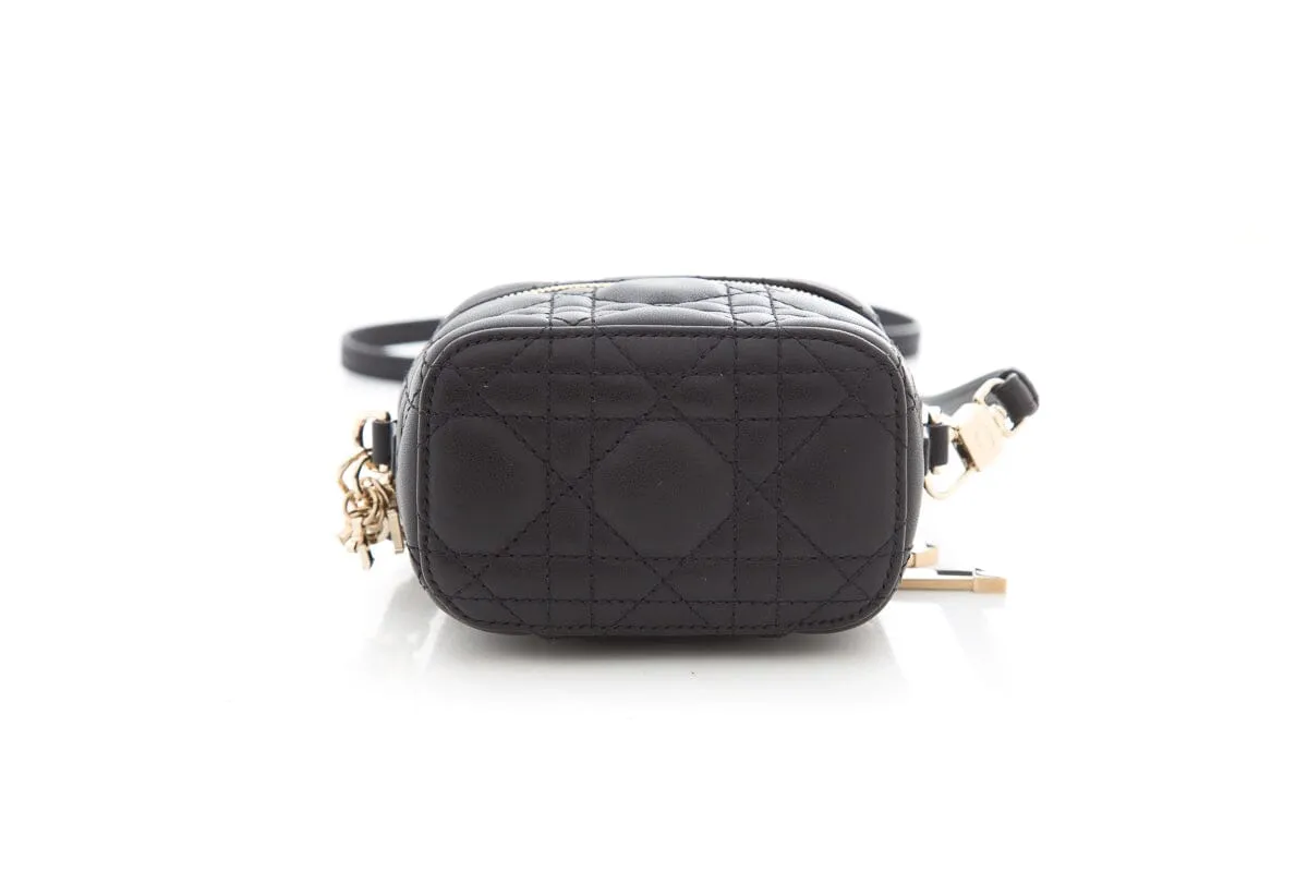 Trendy Inspired Dior Micro Lady Dior Vanity Case In Black Lambskin