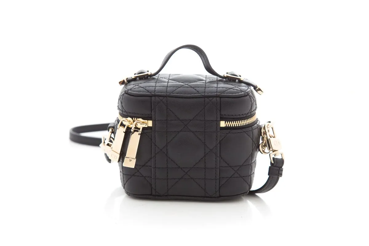 Trendy Inspired Dior Micro Lady Dior Vanity Case In Black Lambskin