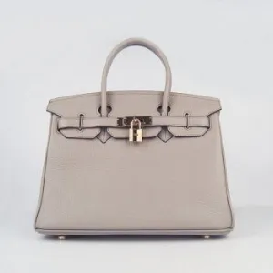 Trendy Inspired Hermes Birkin 30cm Togo Leather Handbags Grey Gold