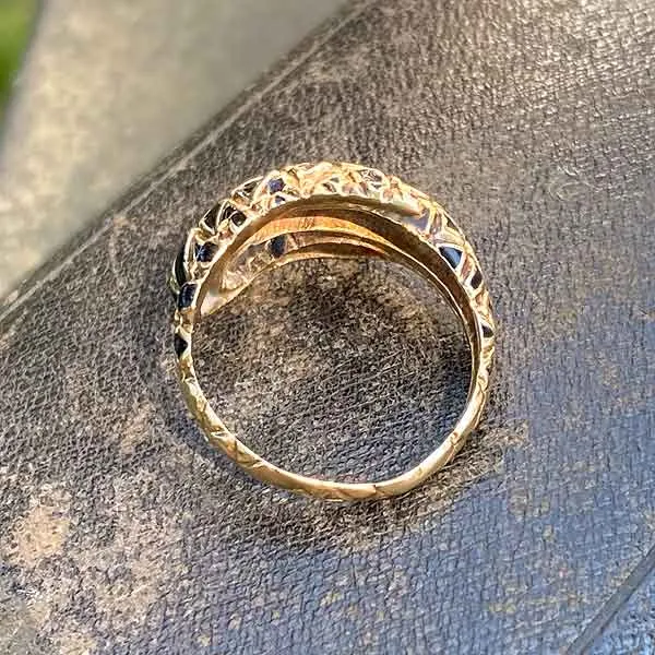 Vintage Enamel Snake Ring