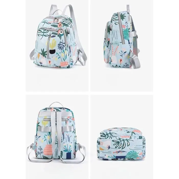 Waterproof Baby Diaper Backpack Flower White - Sunshine